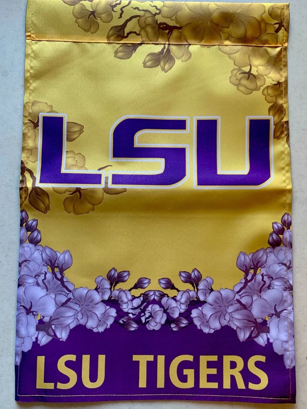 LSU TIGERS floral garden flag